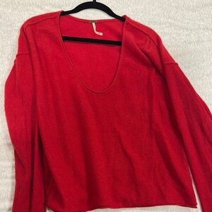 Red V-Neck Sweater